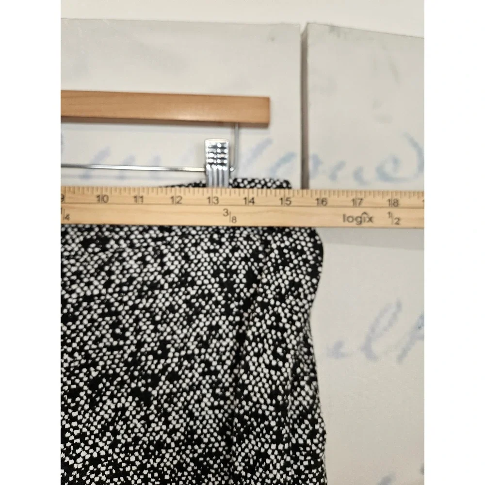 Michael Kors Wide Leg Pants M Black White Speckled Knit Pull On Cropped Culottes